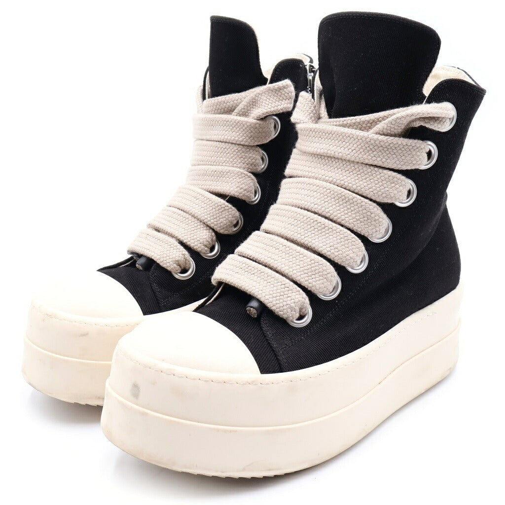 DRKSHDW(ダークシャドウ) MEGA BUMPER JUMBOLACE SNEAKS メガバンパー ジャンボレース ハイカットスニーカー ブラック