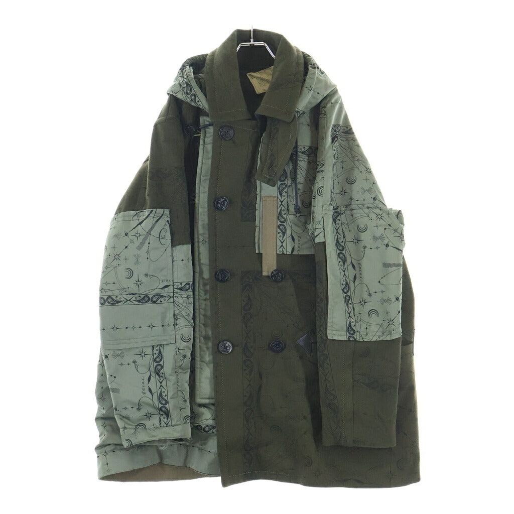Sacai(サカイ) 20AW ×Dr.Woo Bandana Print Coat ×ドクターウー バンダナプリント コート カーキ 20-02327M