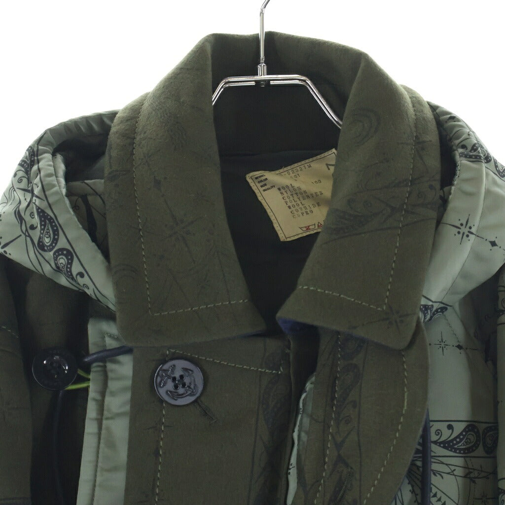 Sacai(サカイ) 20AW ×Dr.Woo Bandana Print Coat ×ドクターウー バンダナプリント コート カーキ 20-02327M
