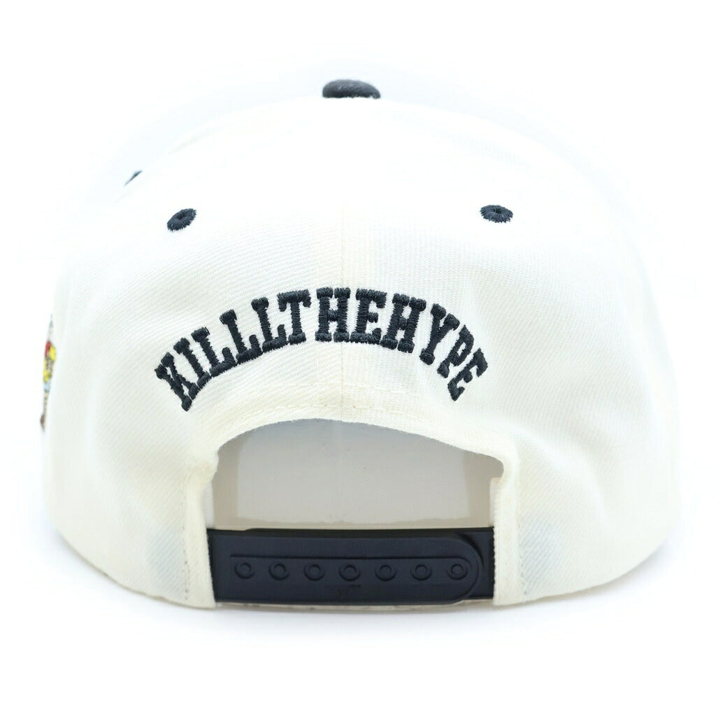 KILLL THE HYPE(キル ザ ハイプ) LB THE STAPLE UPSIDE DOWN LOGO CAP アップサイドダウンロゴ スナップバックキャップ ホワイト/ブラック