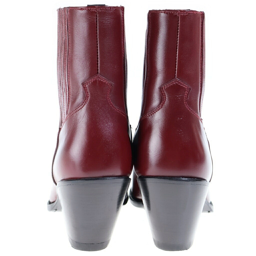 CELINE(セリーヌ) カーフスキン ウエスタンヒールブーツ レディース バーガンディ 329493190C.