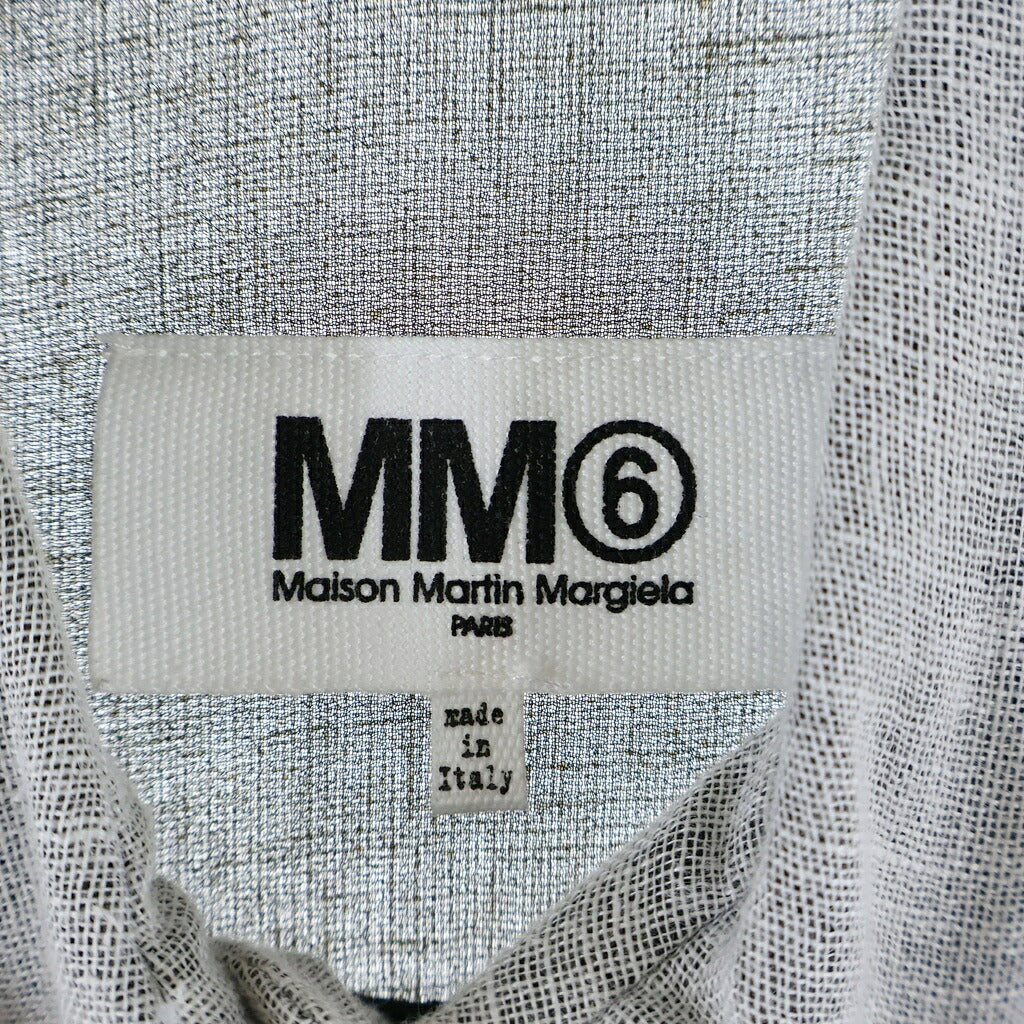 MM6 Maison Margiela(エムエムシックスメゾンマルジェラ) 15SS オーバーサイズ リネン混 長袖シャツワンピース グレー レディース S32AA0094