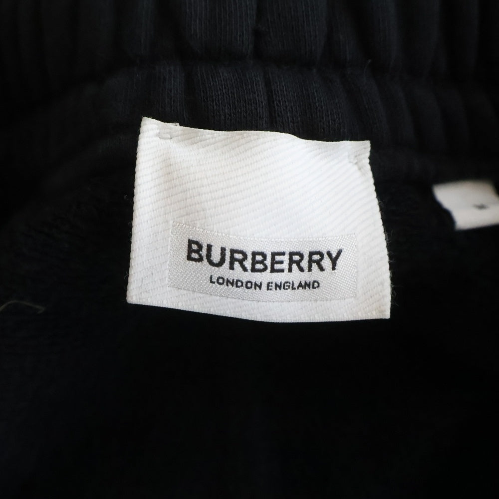 BURBERRY(バーバリー) Logo Print Check Detail Cotton Pants プリントチェック ディテールコットン スウェットパンツブラック 8025685