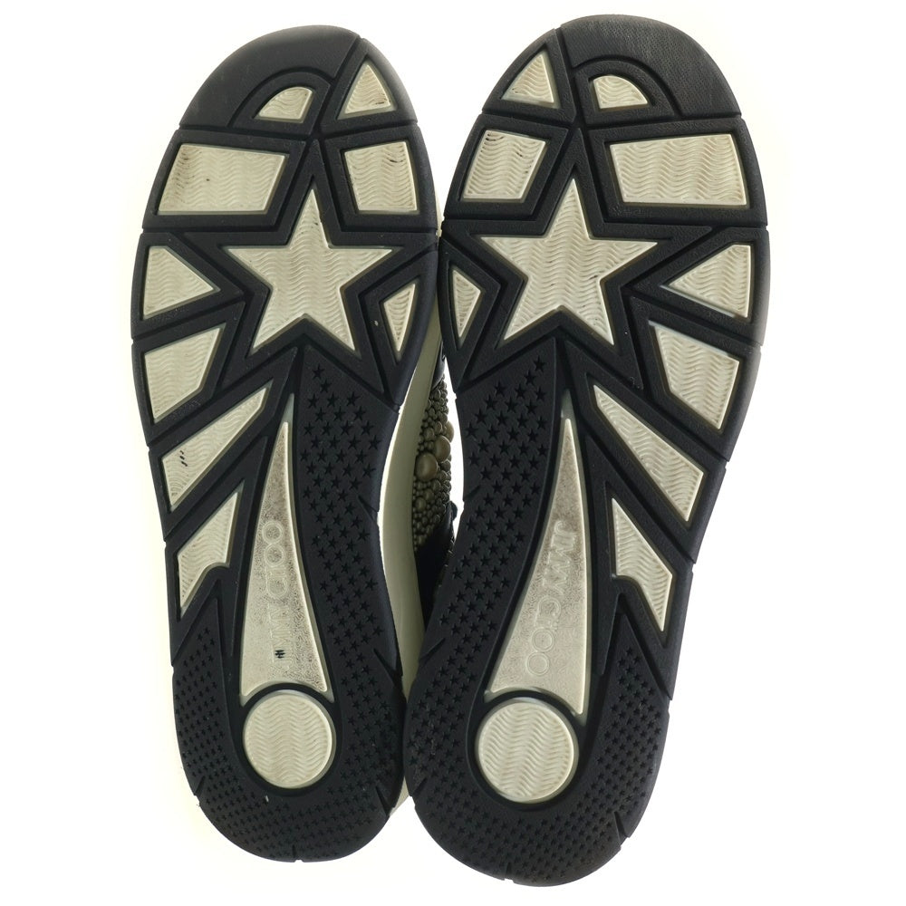 JIMMY CHOO(ジミーチュウ) HAWAII/F パールデザイン レースアップ ローカット スニーカー レディース ブラック/ホワイト