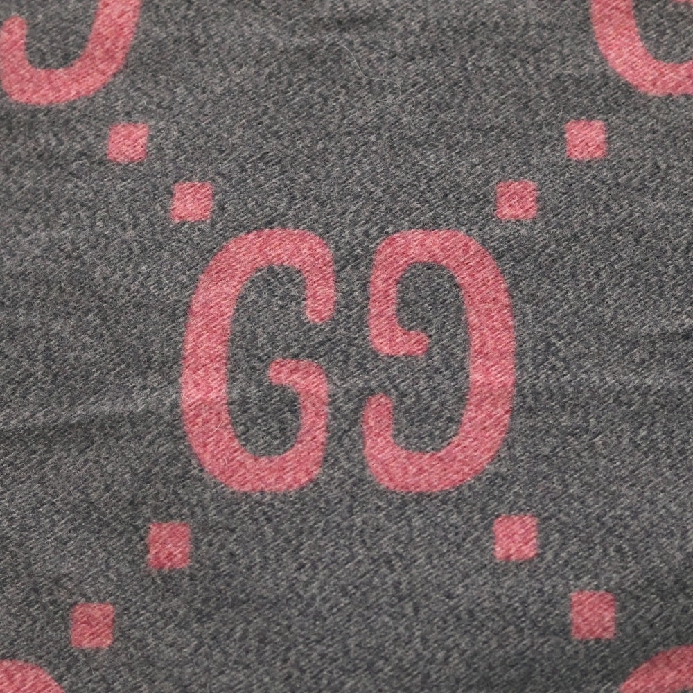 GUCCI(グッチ) GGジャガード リバーシブル マフラー ストール グレー/ピンク 558007 3G636 レディース