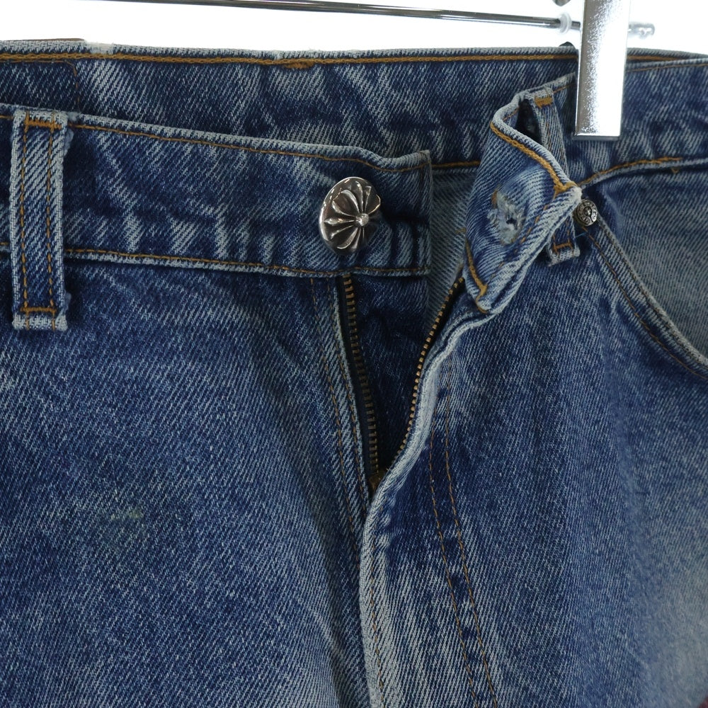 CHROME HEARTS(クロムハーツ) ×LEVI'S STENCIL DENIM 517 ステンシル ペイントデザインクロスパッチ付きデニムパンツ インディゴ
