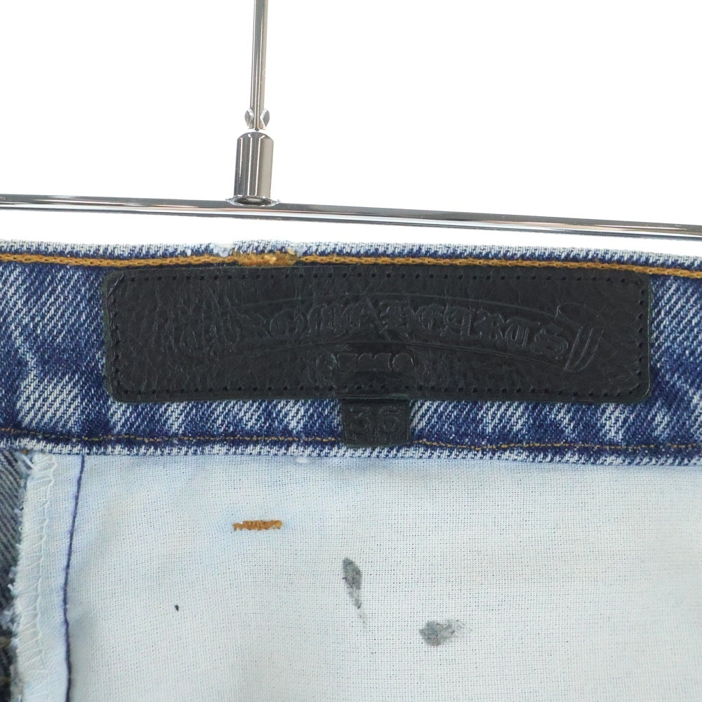 CHROME HEARTS(クロムハーツ) ×LEVI'S STENCIL DENIM 517 ステンシル ペイントデザインクロスパッチ付きデニムパンツ インディゴ