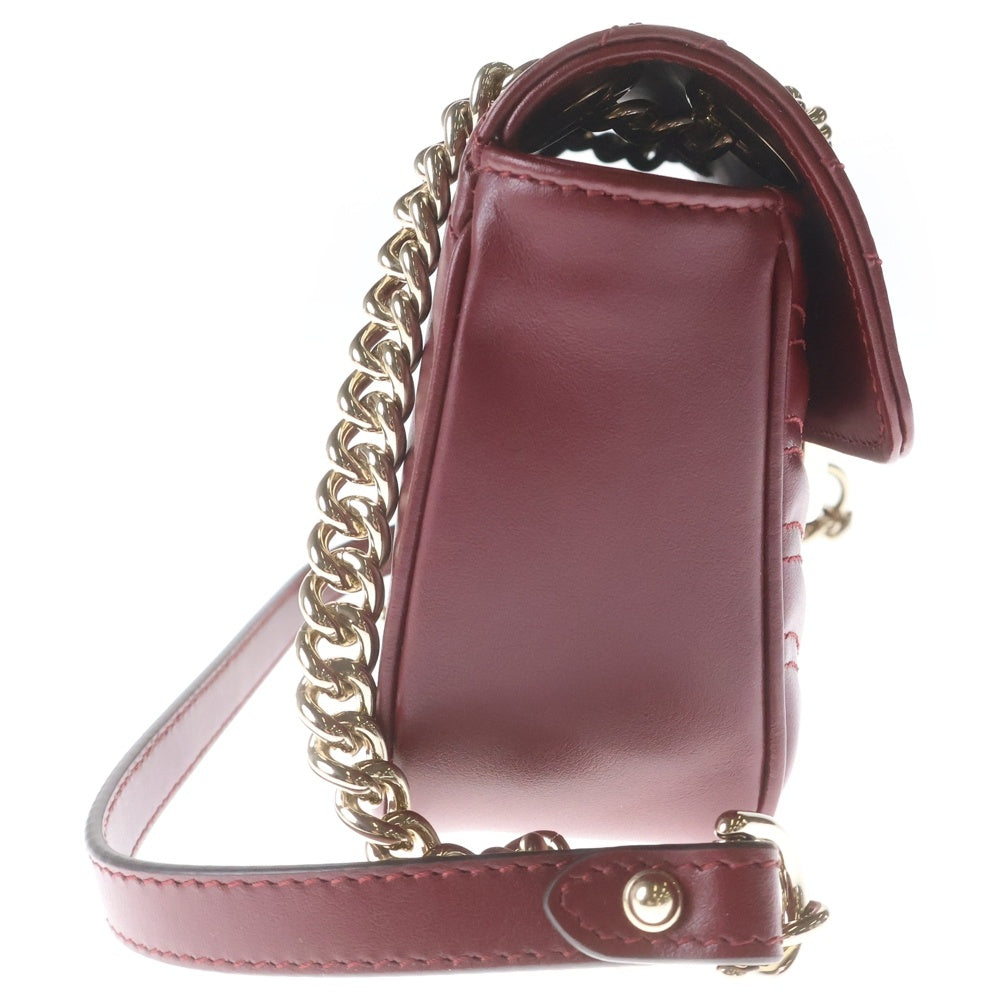 GUCCI(グッチ) GGマーモント チェーンショルダーバッグ ハンドバッグ レザー ボルドー 443497 レディース