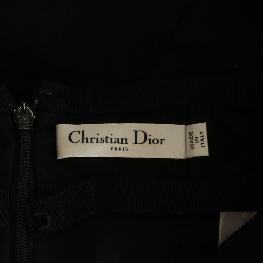 Christian Dior(クリスチャンディオール) ベルト付 シルク ロングサーキュラースカート レディース ブラック 151J21A1166