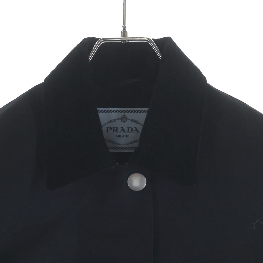 PRADA(プラダ) Re Nylon トライアングルロゴ プレート クロップドジャケット ブラック レディース 29X103 S231