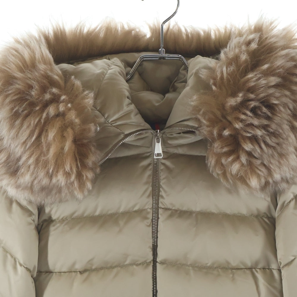 MONCLER(モンクレール) 24AW CUPIDONE GIUBBOTTO キュピドン ファー付き ジップアップ ナイロンダウンジャケット ベージュ レディース J20931A00177