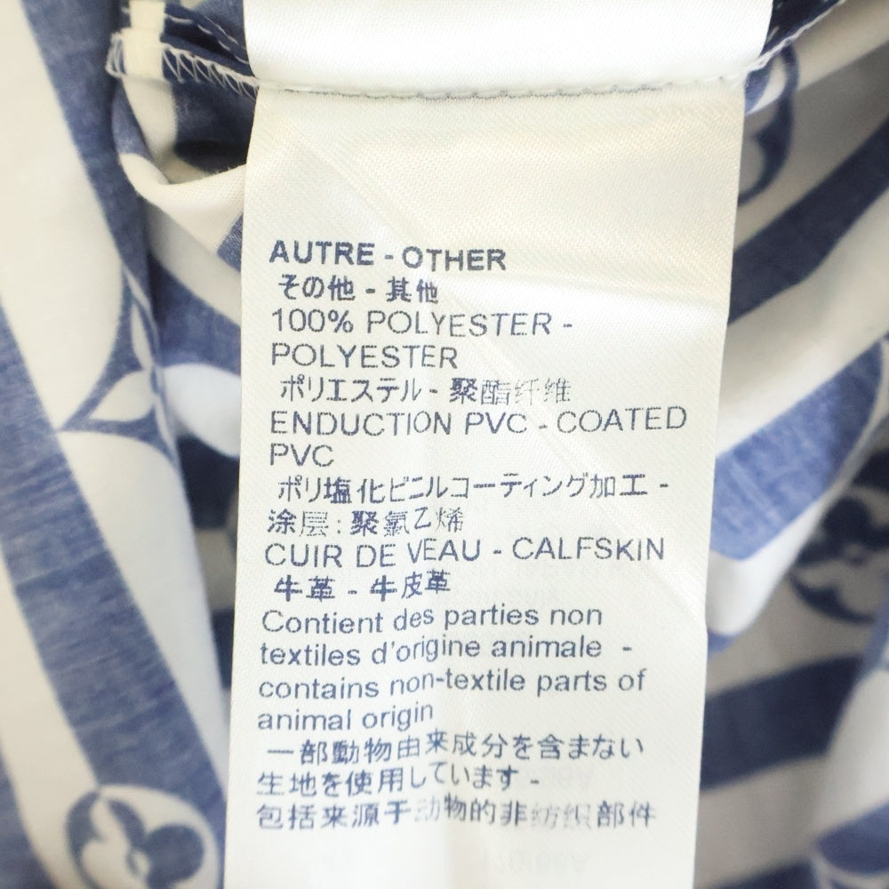 LOUIS VUITTON(ルイヴィトン) 20AW モノグラムコットンノースリーブベルト付きワンピース RW202W VSX FJDR13 ブルー/ホワイト レディース