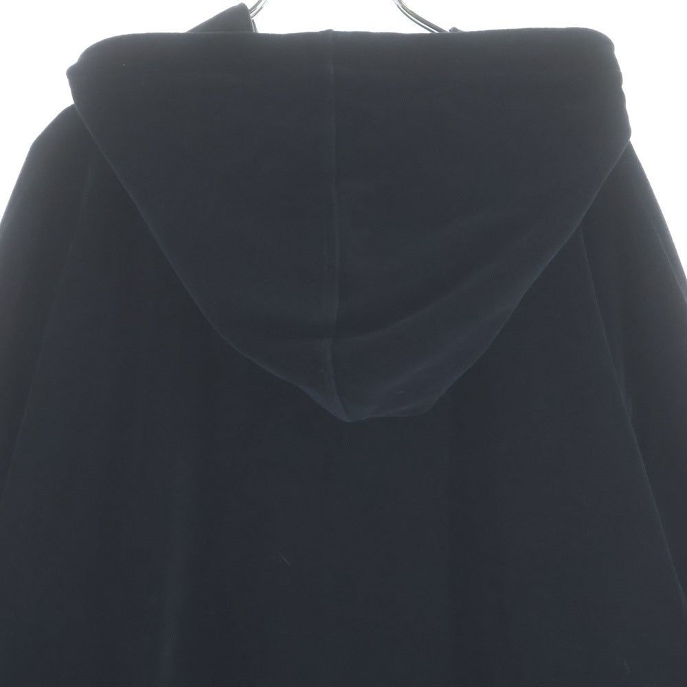 GUCCI(グッチ) Chenille Embroidered Velvet Hoodie ジェニール刺繍入りベロアフーディー プルオーバーパーカー ブラック 595530
