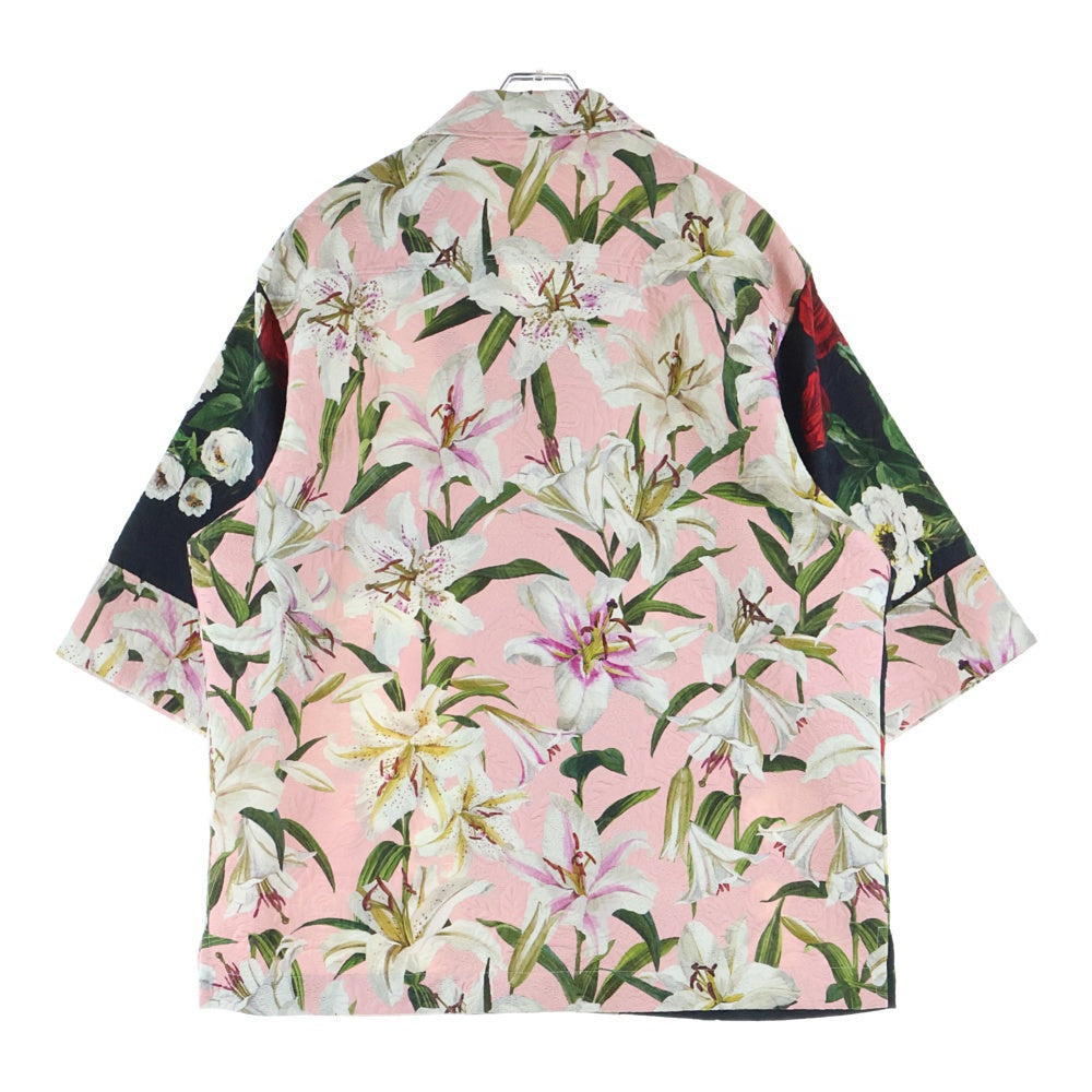 DOLCE & GABBANA(ドルチェアンドガッバーナ) コットンオープンカラー半袖花柄シャツ マルチ G5JR1Z