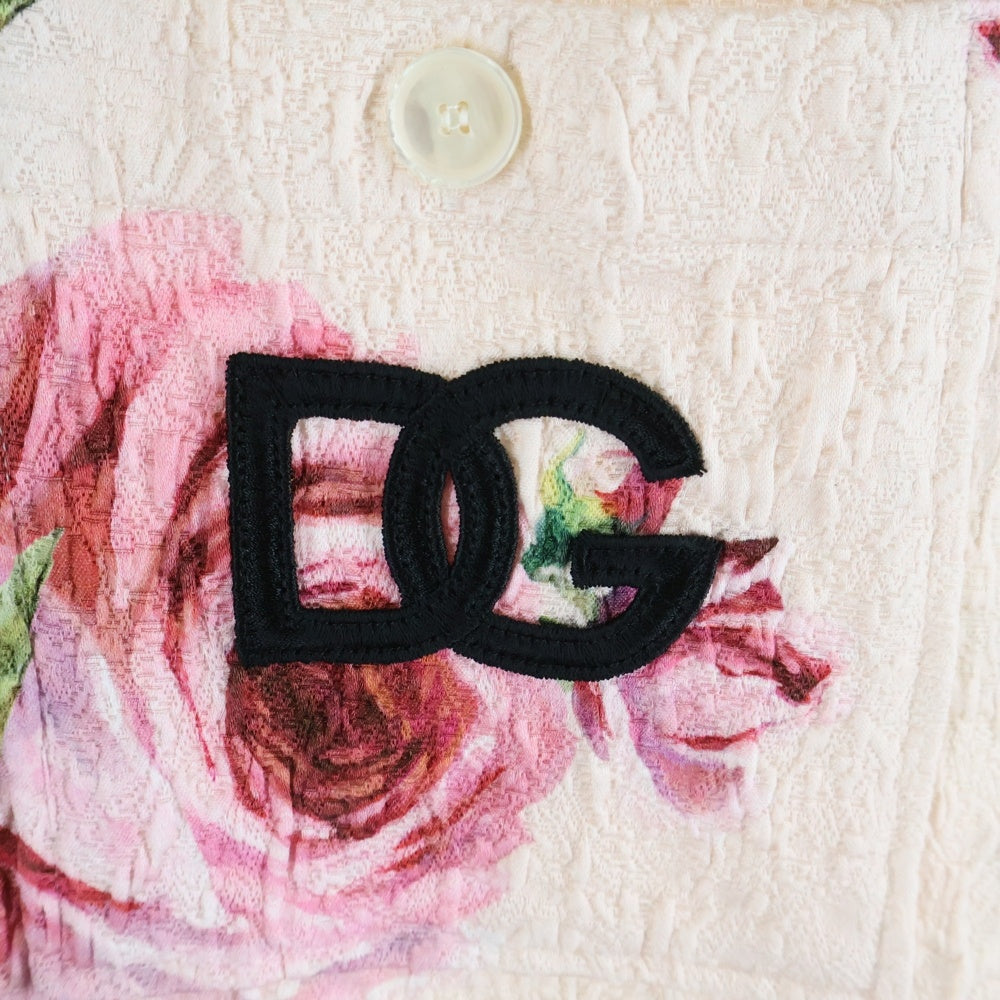 DOLCE & GABBANA(ドルチェアンドガッバーナ) コットンオープンカラー半袖花柄シャツ マルチ G5JR1Z