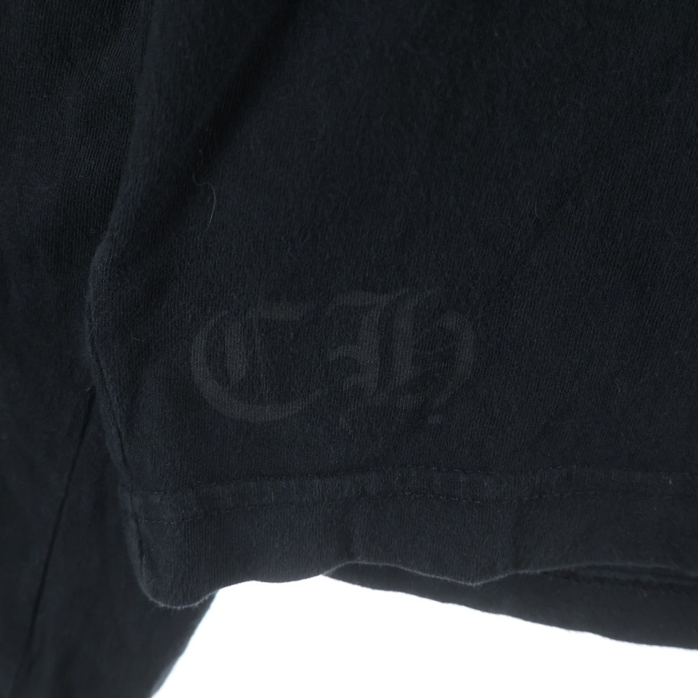 CHROME HEARTS(クロムハーツ) Neck Logo L/S Tee ネックロゴプリント コットンクルーネック 長袖Tシャツ カットソー ブラック/イエロー