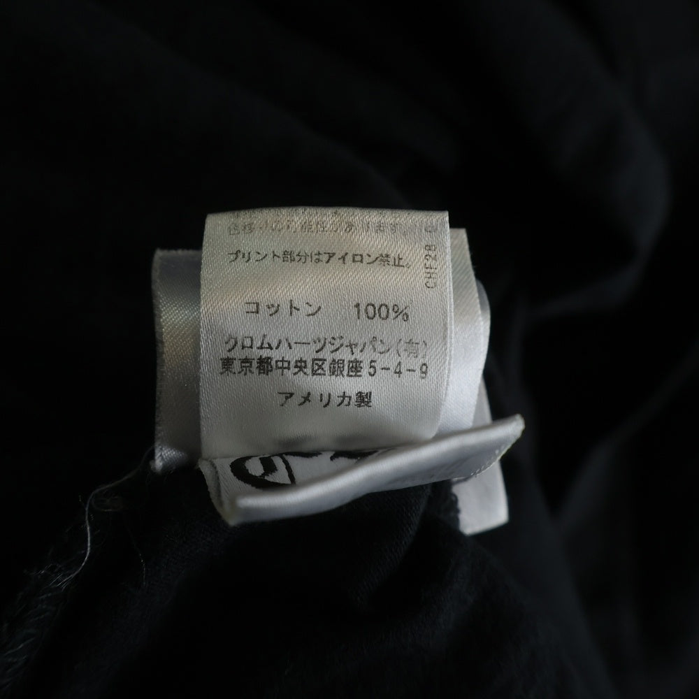 CHROME HEARTS(クロムハーツ) Neck Logo L/S Tee ネックロゴプリント コットンクルーネック 長袖Tシャツ カットソー ブラック/イエロー