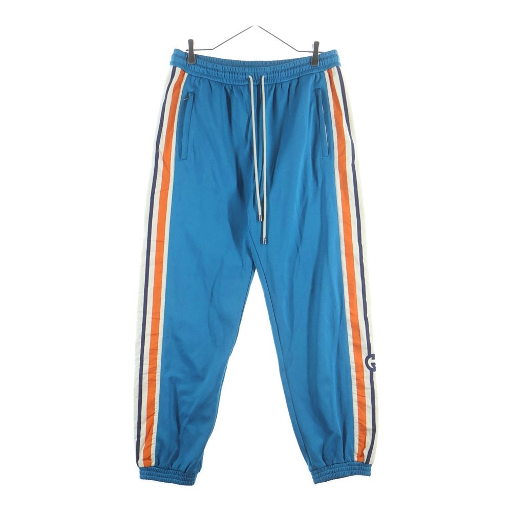 GUCCI(グッチ) 22SS Interlocking G Jogging Pant サイドロゴ ジャージ ロングパンツ 674246 XJDU1 ブルー