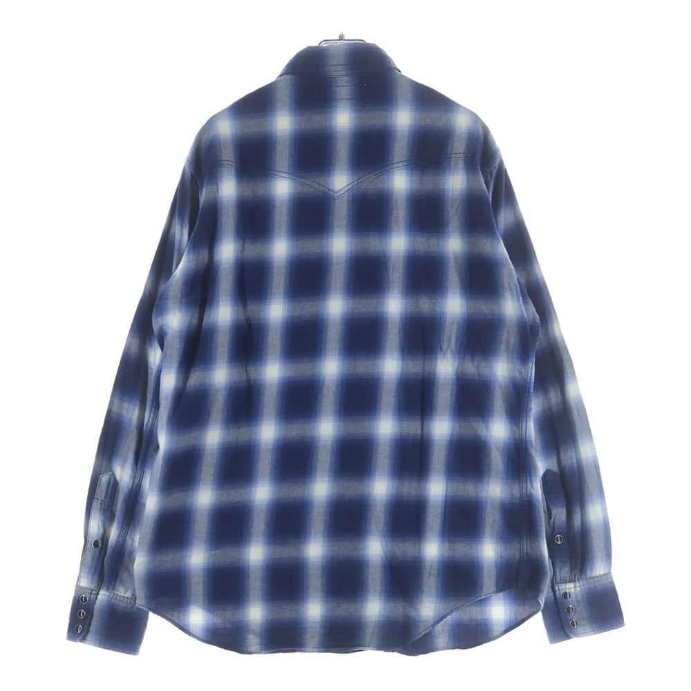 SAINT LAURENT PARIS(サンローランパリ) 16SS オンブレチェック 長袖シャツ 455433 Y019P ブルー