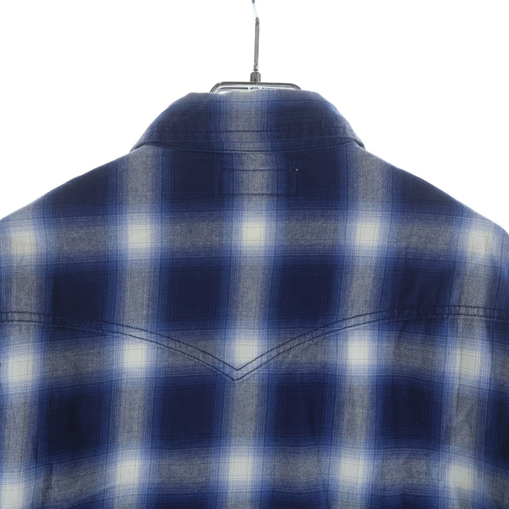 SAINT LAURENT PARIS(サンローランパリ) 16SS オンブレチェック 長袖シャツ 455433 Y019P ブルー