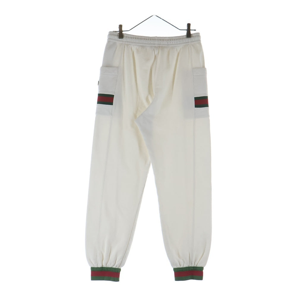GUCCI(グッチ) シェリーライン ロゴパッチジョガースウェットパンツ ホワイト 625404 XJCOE