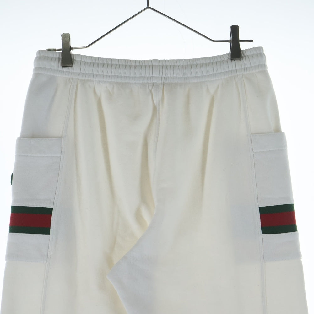 GUCCI(グッチ) シェリーライン ロゴパッチジョガースウェットパンツ ホワイト 625404 XJCOE