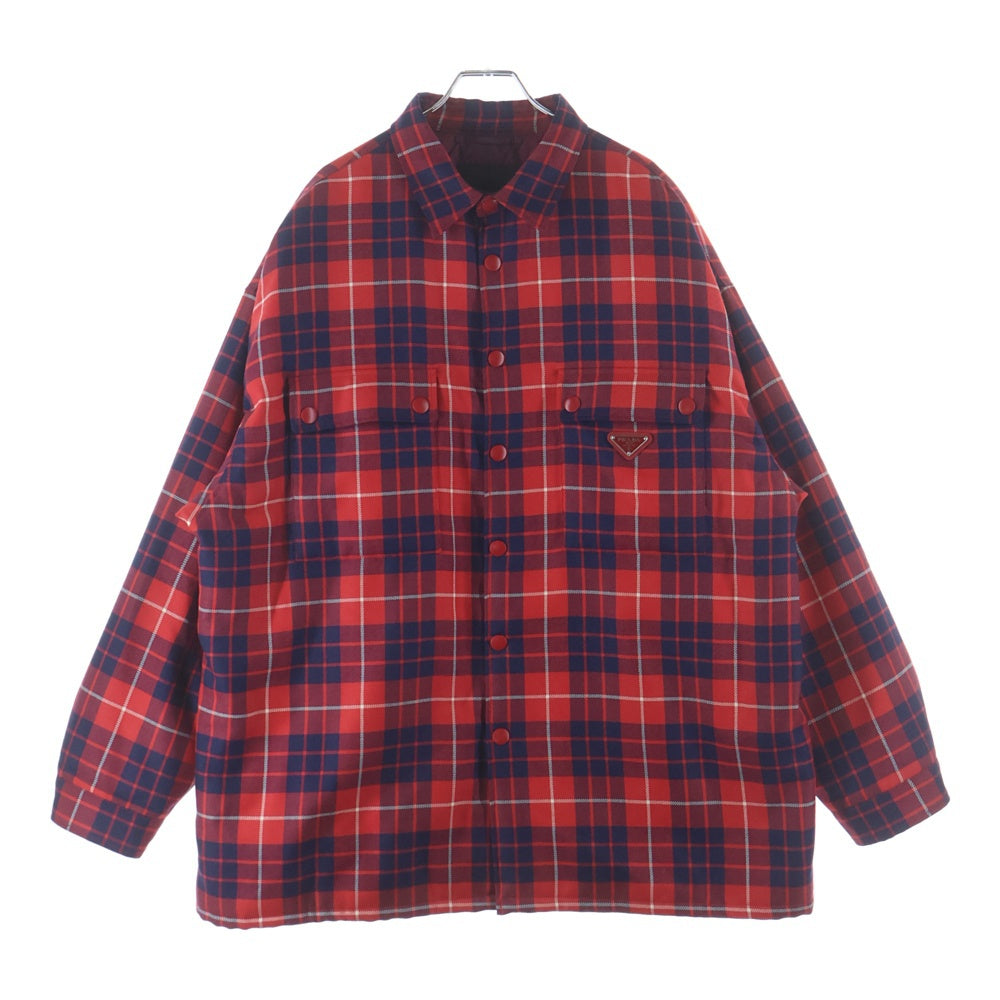 PRADA(プラダ) 21AW Wool Blend Shirt ウールブレンドシャツ シャツジャケット レッド SC556M S212 1ZK2