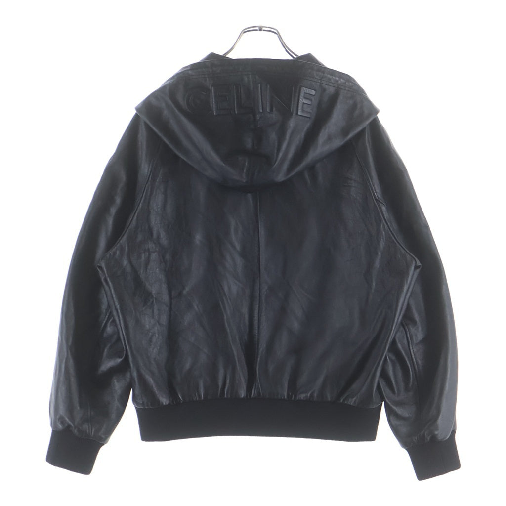CELINE(セリーヌ) ソフトラムスキン レザー フードロゴ ジャケット ブラック 2EC25280D SAMPLE サンプル品