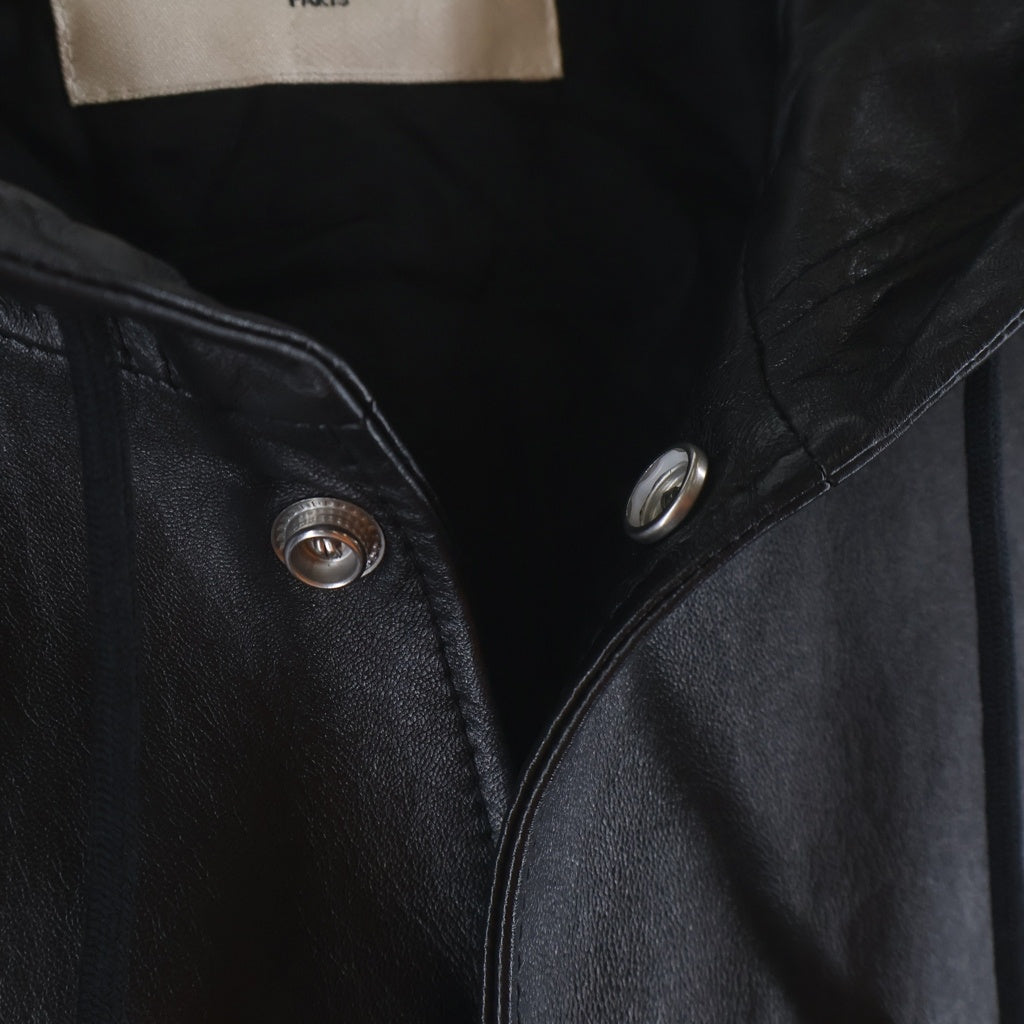 CELINE(セリーヌ) ソフトラムスキン レザー フードロゴ ジャケット ブラック 2EC25280D SAMPLE サンプル品