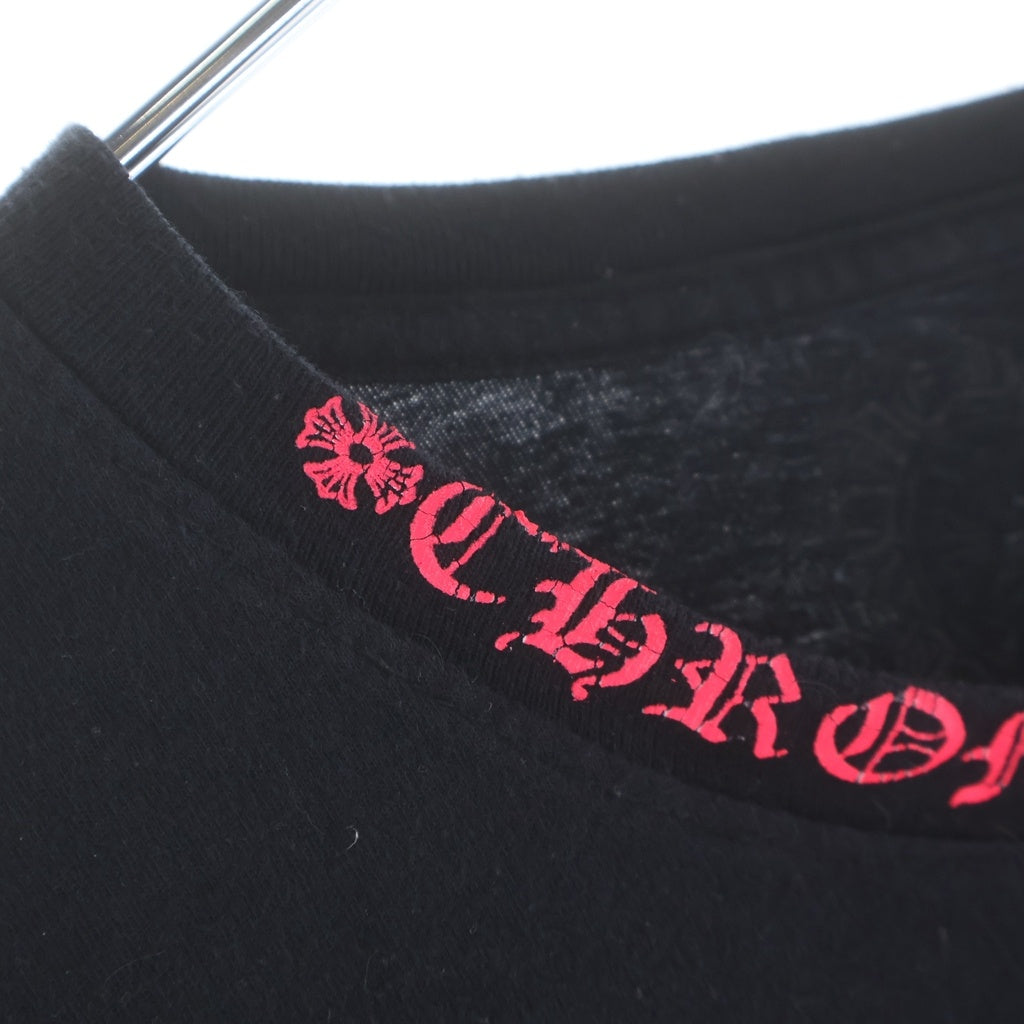 CHROME HEARTS(クロムハーツ) Old English Neck Logo Long Sleeve Tee オールドイングリッシュネックロゴ長袖Tシャツ カットソー ブラック/ピンク