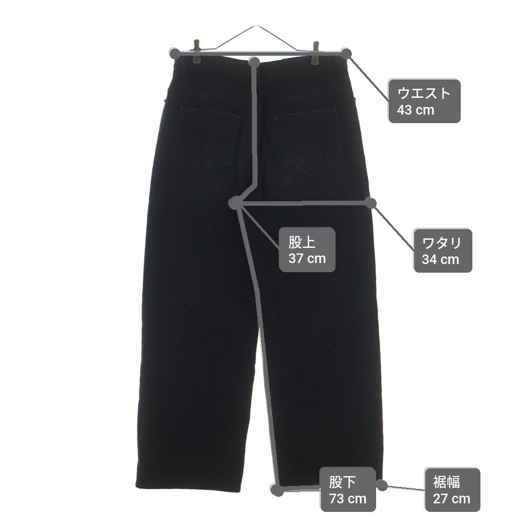 LOUIS VUITTON(ルイヴィトン) 25SS フロックドダミエデニム ワイドレッグパンツ RM251M CCU HSD71W ブラック