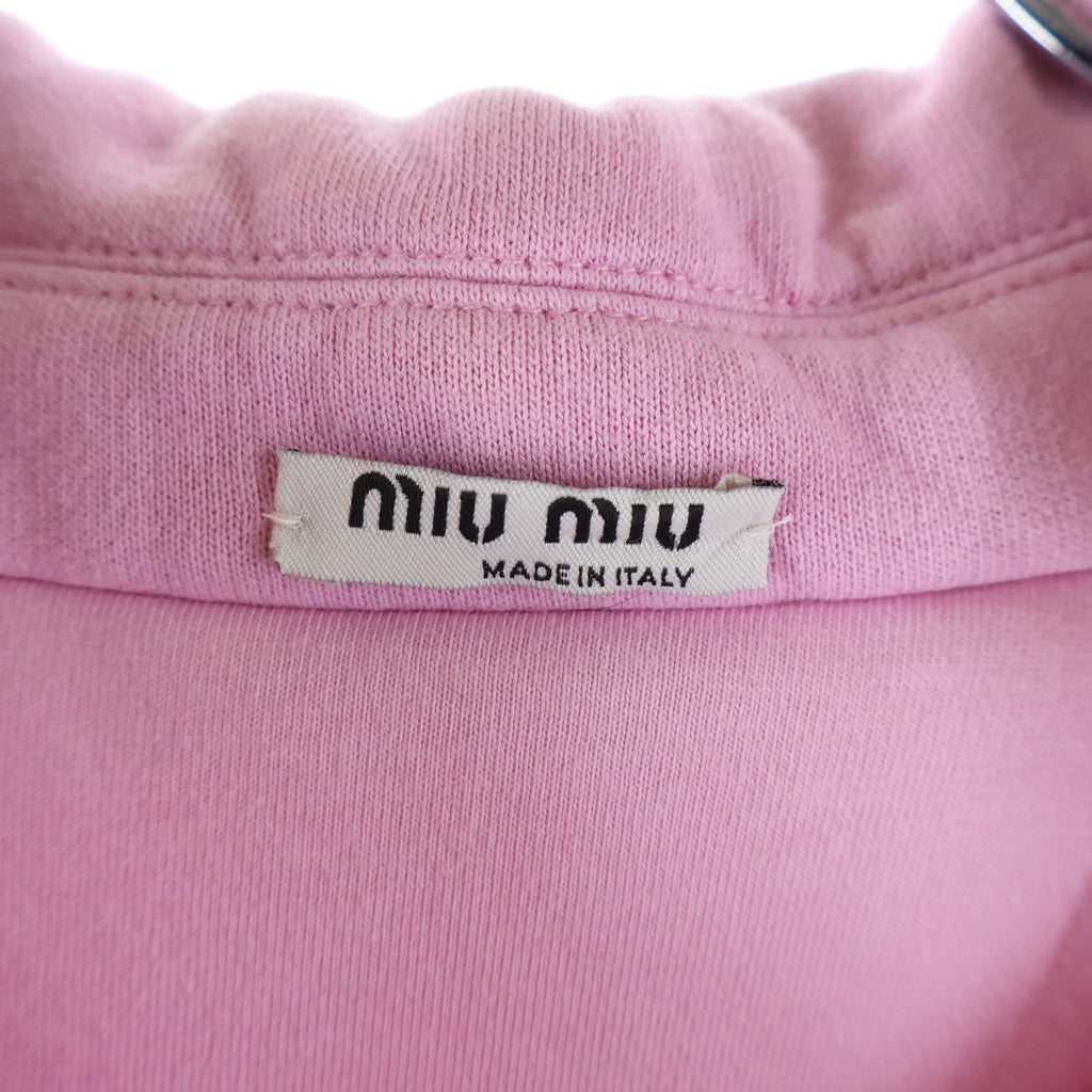 miumiu(ミュウミュウ) ロゴ刺繍コットンスウェットジャケット ピンク