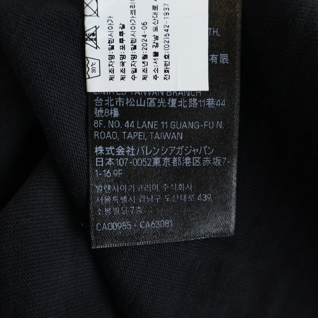 BALENCIAGA(バレンシアガ) 24SS PARIS LIBERTY パリリバティー ダメージ加工 クルーネック半袖Tシャツ カットソー ブラック 764235 TQVR