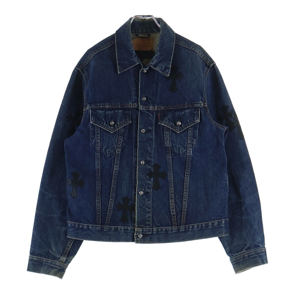 CHROME HEARTS(クロムハーツ) ×LEVI'S クロスパッチ付 デニムジャケット クロスボールボタン インディゴ