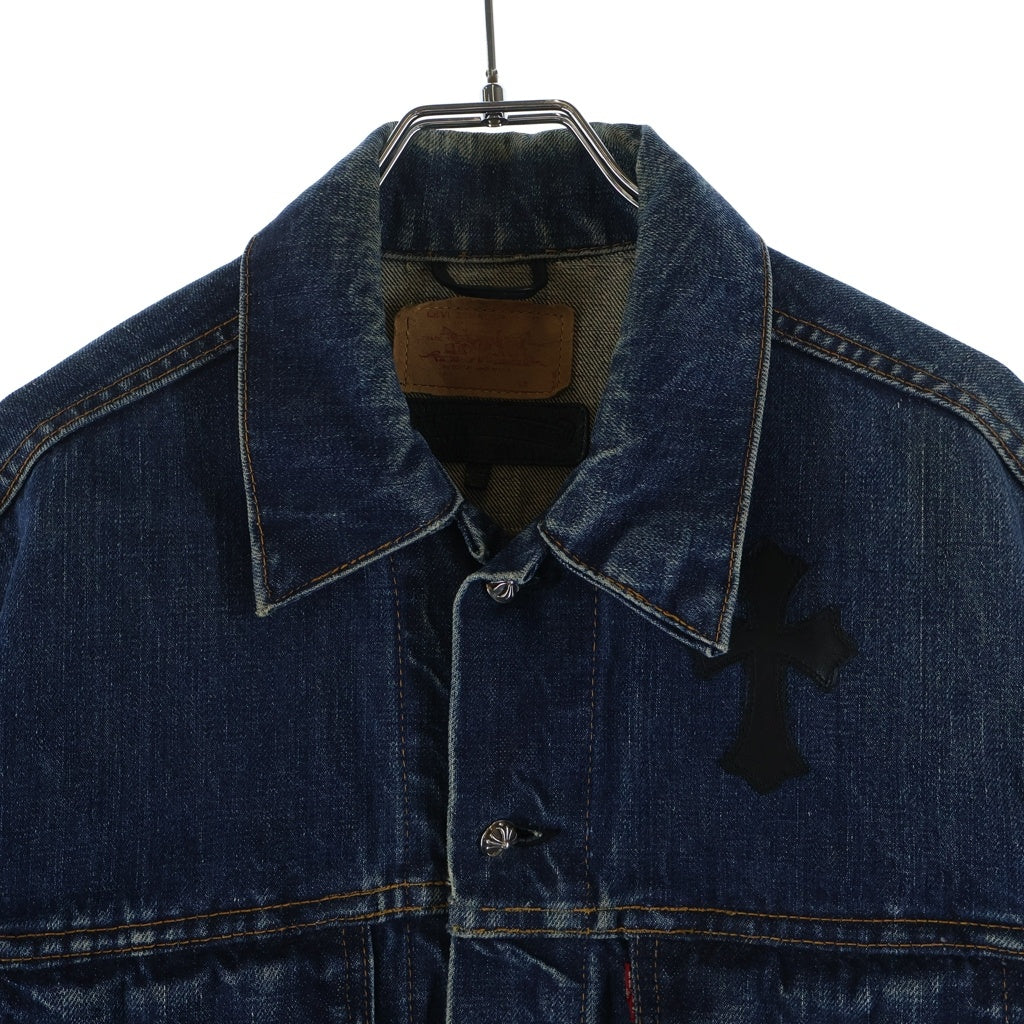 CHROME HEARTS(クロムハーツ) ×LEVI'S クロスパッチ付 デニムジャケット クロスボールボタン インディゴ