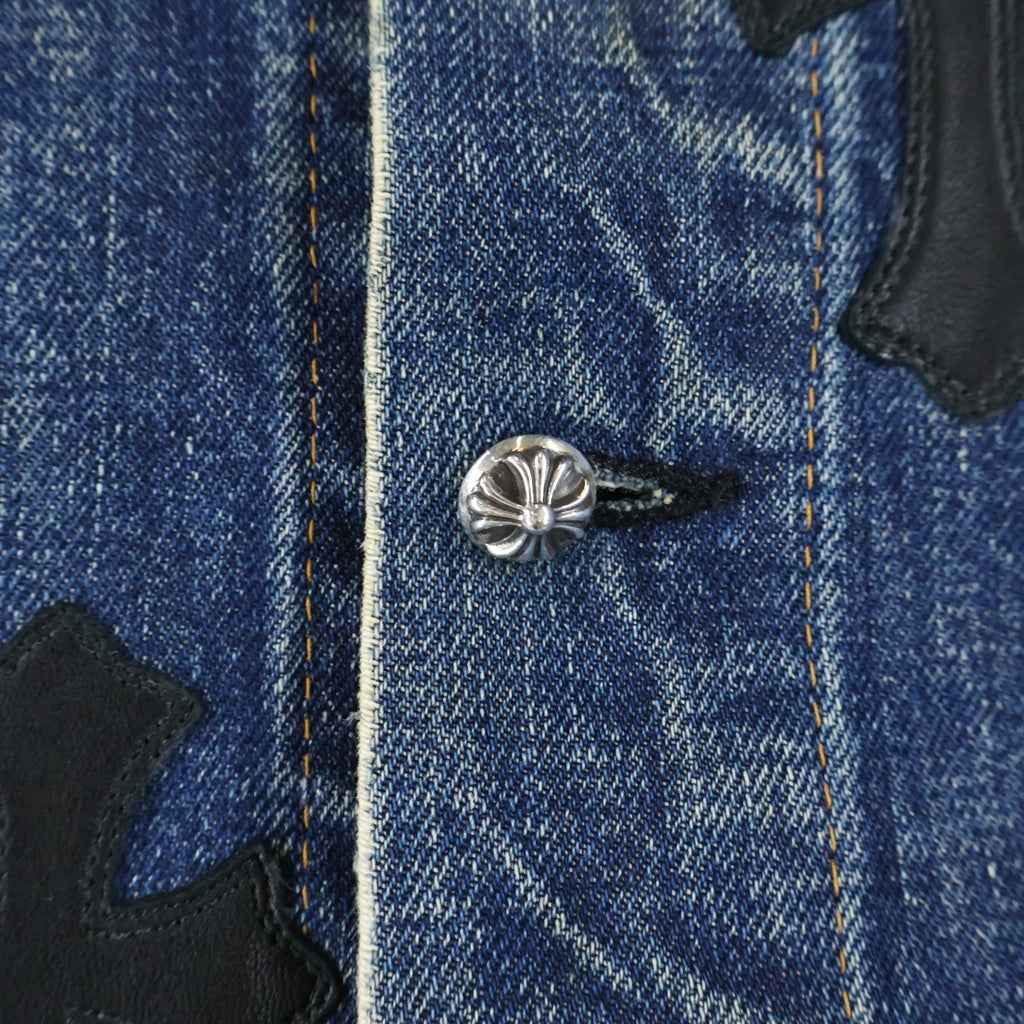 CHROME HEARTS(クロムハーツ) ×LEVI'S クロスパッチ付 デニムジャケット クロスボールボタン インディゴ