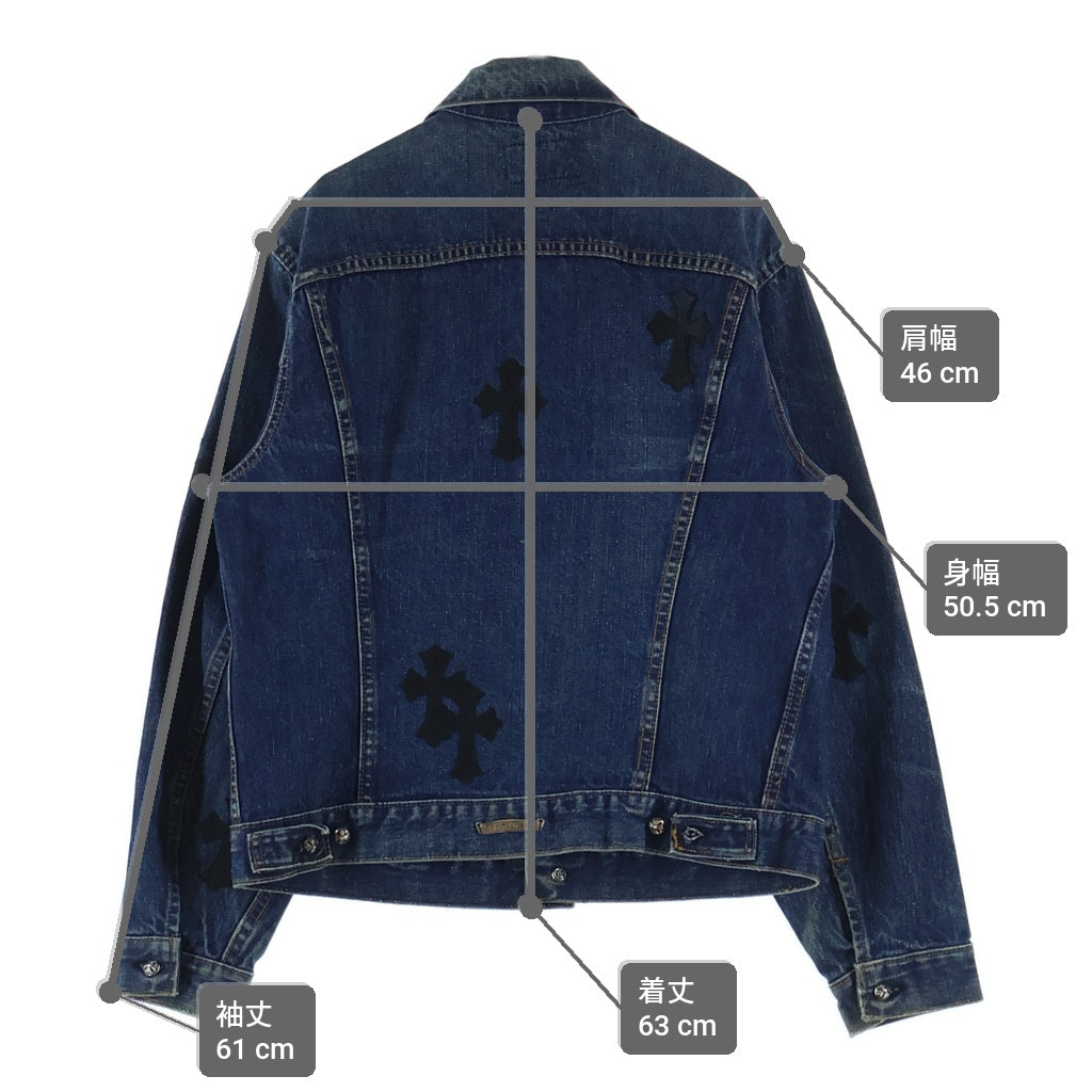 CHROME HEARTS(クロムハーツ) ×LEVI'S クロスパッチ付 デニムジャケット クロスボールボタン インディゴ