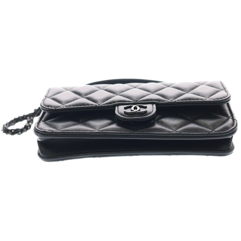 CHANEL(シャネル) マトラッセフラップフォンケース チェーンショルダーバックブラック AP3226 レディース