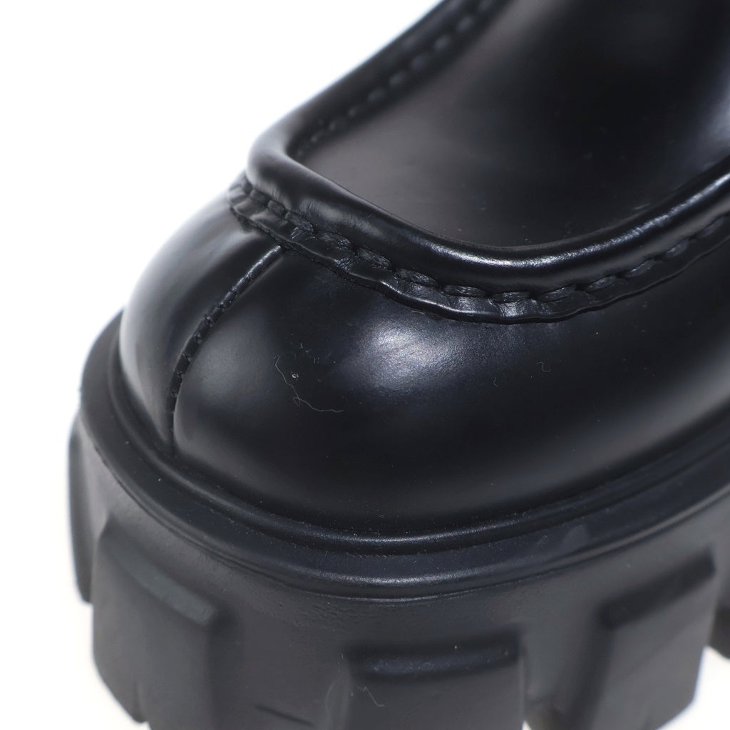 PRADA(プラダ) Monolith Brushed leather loafers モノリス ブラッシュドレザー ローカットローファー 1D649M ブラック レディース シューズ