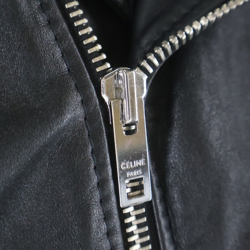 CELINE(セリーヌ) 19SS CLASSIC BIKER IN CALFSKIN クラシック バイカー ダブルカーフスキンライダース ジャケット ブラック 2E058297D