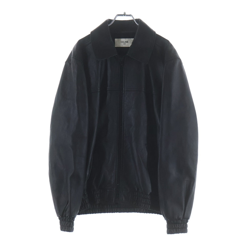 CELINE(セリーヌ) 22SS ラムスキン フリンジスタッズ ジップアップ レザージャケット ブラック 2EB53280D