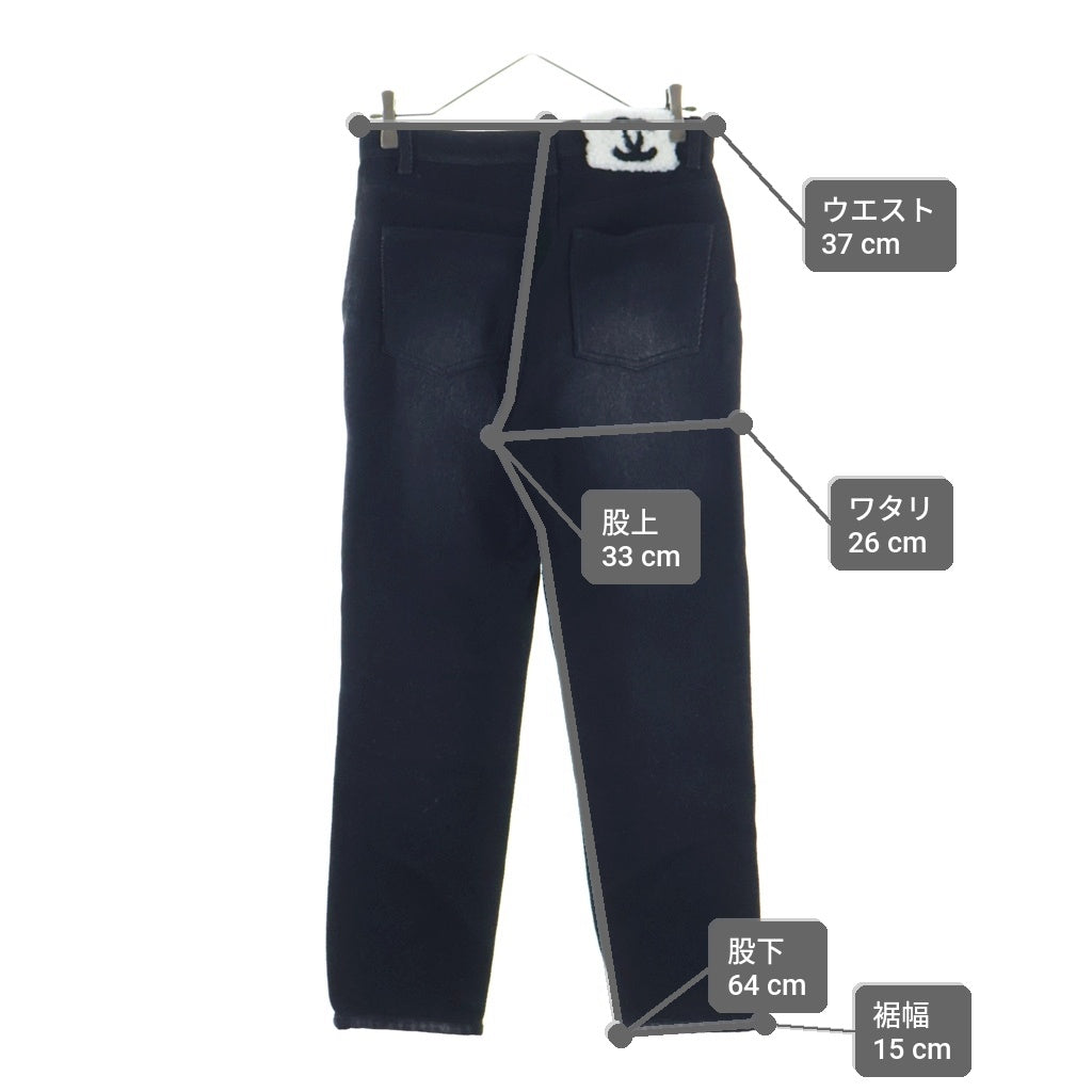 CHANEL(シャネル) パッチムートンパッチデニムパンツ ブラック P77359V70176 レディース