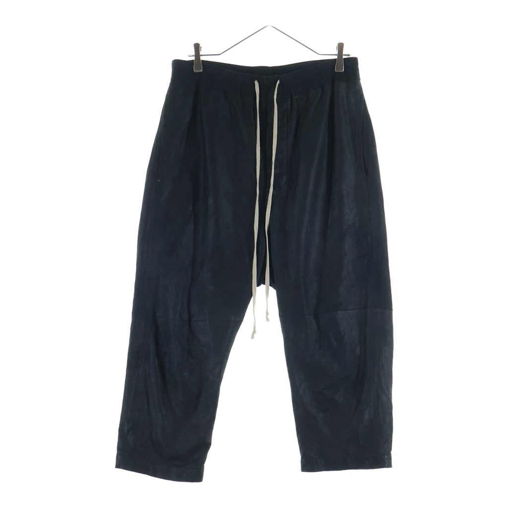 Rick Owens(リックオウエンス) 18AW Drawstring Cropped Leather Pants ドローストーリングクロップドレザーパンツ RU18F1395-LBG ブラック