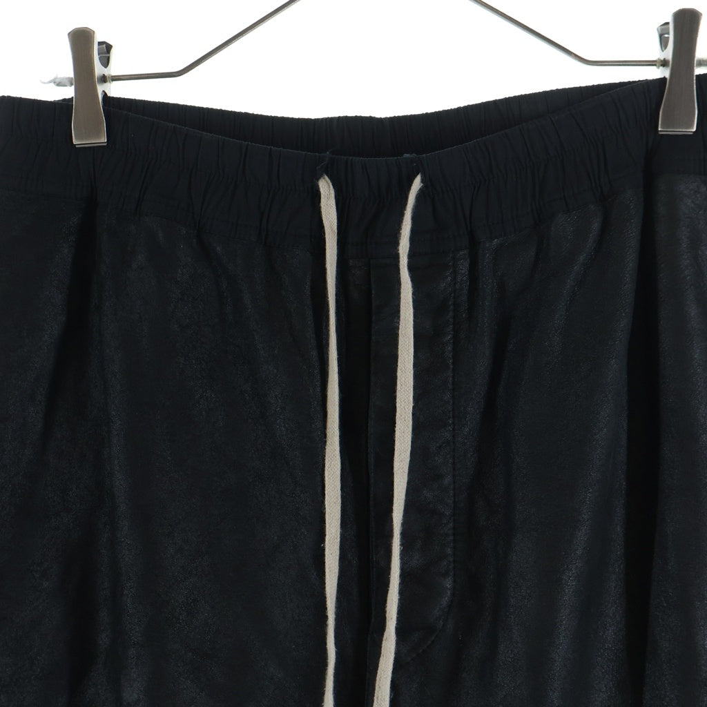 Rick Owens(リックオウエンス) 18AW Drawstring Cropped Leather Pants ドローストーリングクロップドレザーパンツ RU18F1395-LBG ブラック