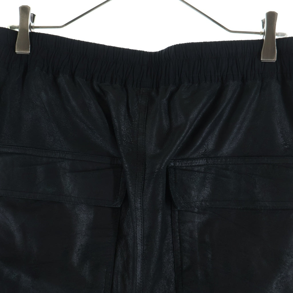 Rick Owens(リックオウエンス) 18AW Drawstring Cropped Leather Pants ドローストーリングクロップドレザーパンツ RU18F1395-LBG ブラック
