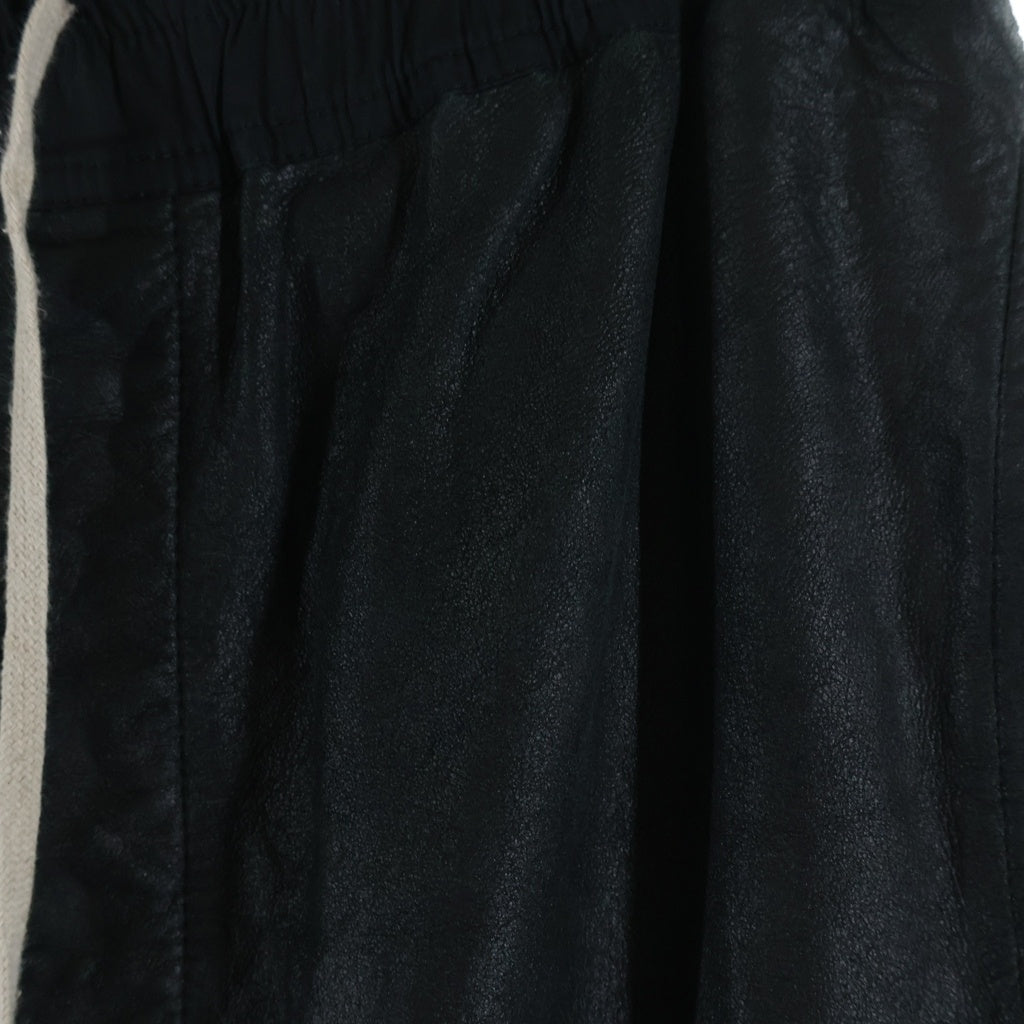 Rick Owens(リックオウエンス) 18AW Drawstring Cropped Leather Pants ドローストーリングクロップドレザーパンツ RU18F1395-LBG ブラック