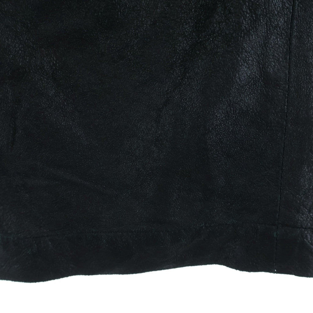 Rick Owens(リックオウエンス) 18AW Drawstring Cropped Leather Pants ドローストーリングクロップドレザーパンツ RU18F1395-LBG ブラック