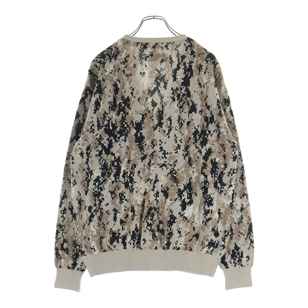 WACKO MARIA(ワコマリア) 26SS DIGTALCAMO JACQUARD CADIGAN デジタルカモシャガードカーディガン ベージュ 26SS-WMK-KN12