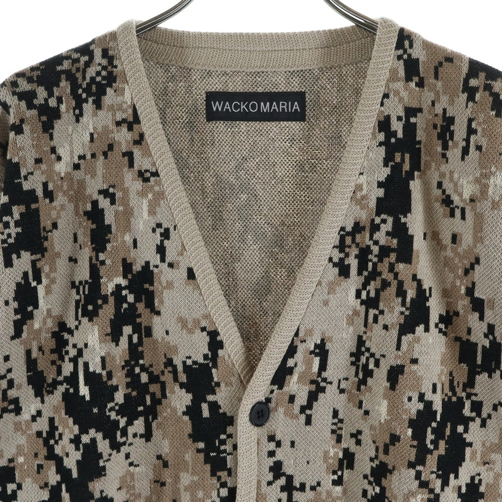 WACKO MARIA(ワコマリア) 26SS DIGTALCAMO JACQUARD CADIGAN デジタルカモシャガードカーディガン ベージュ 26SS-WMK-KN12