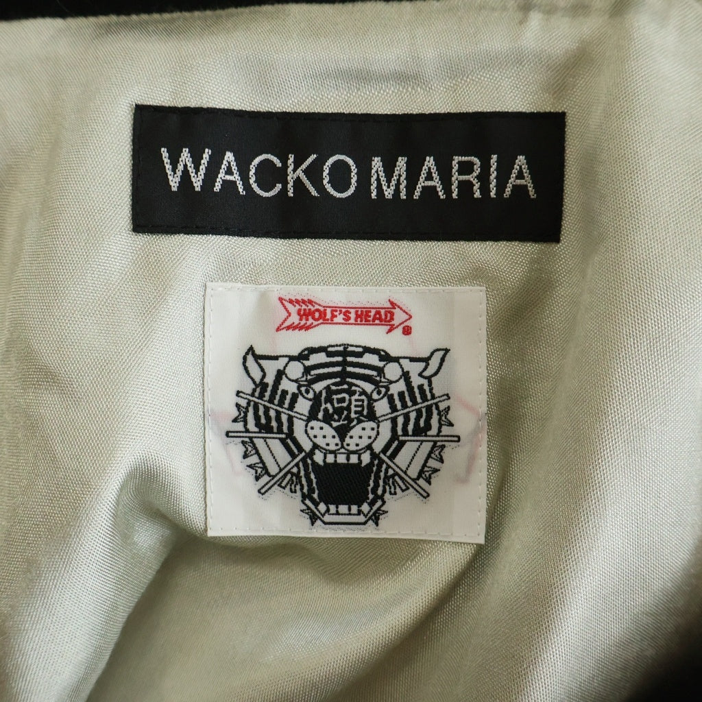 WACKO MARIA(ワコマリア) ×WOLF'S HEAD ×ウルフズヘッド 26SS 50'S JACKET スカル切替 スウィングトップ ジャケットWOLFSHEAD-WM-BL20 ブラック